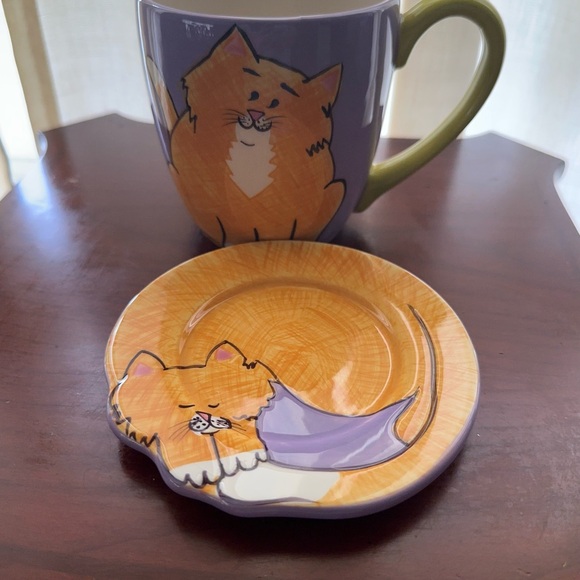 Clay Art Cat Design Mug and Saucer Set - Picture 16 of 16